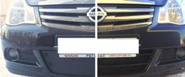 Зимняя заглушка решетки переднего бампера Nissan Almera 2014-